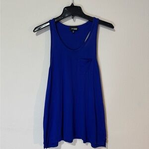 Aritzia Wilfred Free 100% Viscose Cobalt Blue Single Pocket Racerback Tank Top